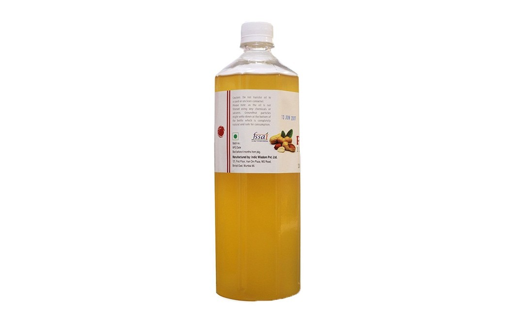 Indic Wisdom Pure Groundnut Oil Virgin & Cold Pressed   Plastic Bottle  1 litre